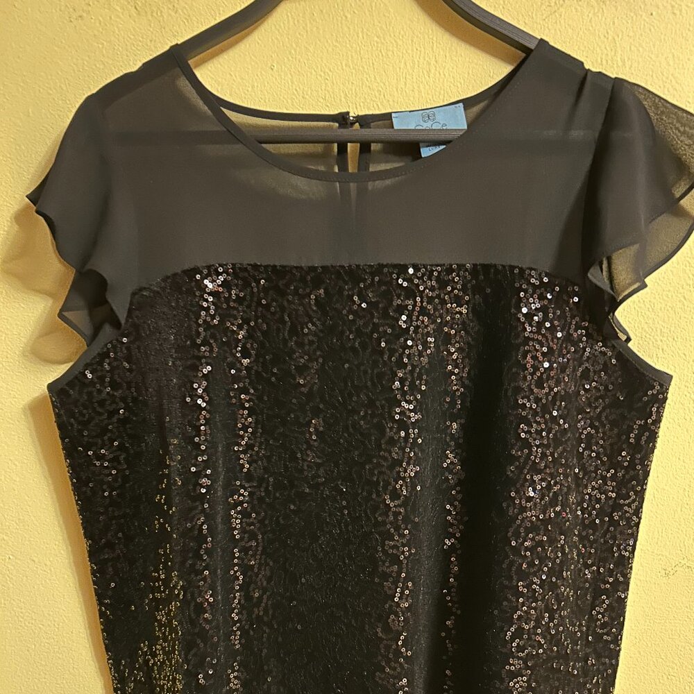 Cece Illusion sequined top